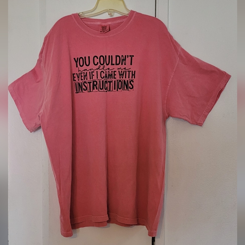 Comfort Colors Pink Men's Graphic Short Sleeve Tee - 'You Couldn't Handle Me'